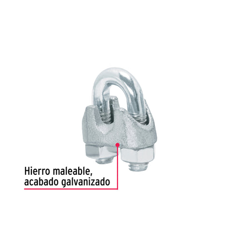 Blíster c/2 nudos (perros) de hierro p/cable de 1/4', FIERO | NUDO-1/4 | 44084