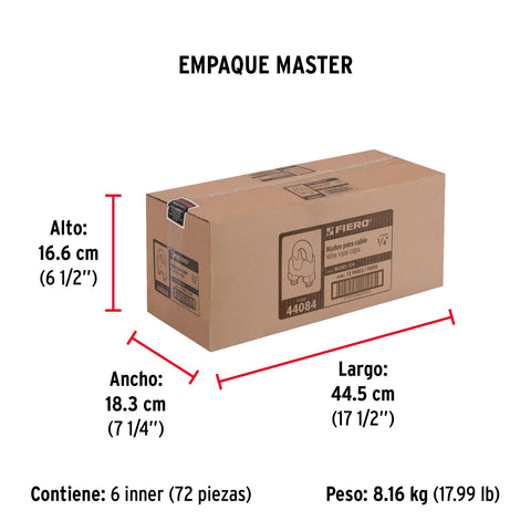 Blíster c/2 nudos (perros) de hierro p/cable de 1/4', FIERO | NUDO-1/4 | 44084