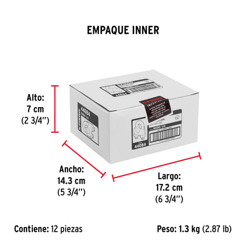 Blíster c/2 nudos (perros) de hierro p/cable de 1/4', FIERO | NUDO-1/4 | 44084