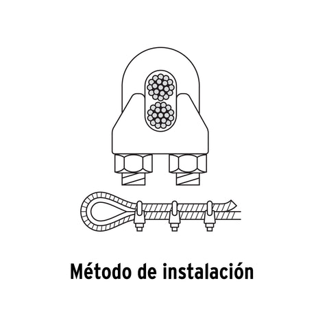 Blíster c/2 nudos (perros) de hierro p/cable de 1/4', FIERO | NUDO-1/4 | 44084