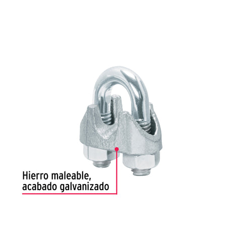 Blíster c/2 nudos (perros) de hierro p/cable de 5/16', FIERO | NUDO-5/16 | 44085
