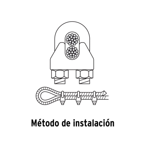 Blíster c/1 nudo (perro) de hierro p/cable de 3/8', FIERO | NUDO-3/8 | 44086