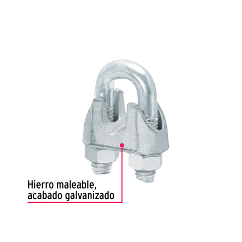 Blíster c/1 nudo (perro) de hierro p/cable de 3/8', FIERO | NUDO-3/8 | 44086