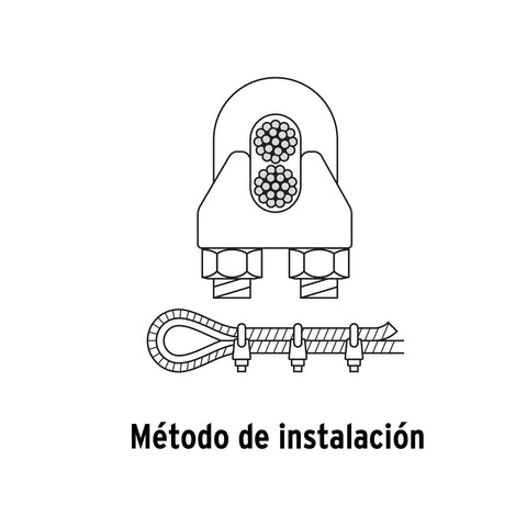 Blíster c/1 nudo (perro) de hierro p/cable de 1/2', FIERO | NUDO-1/2 | 44087