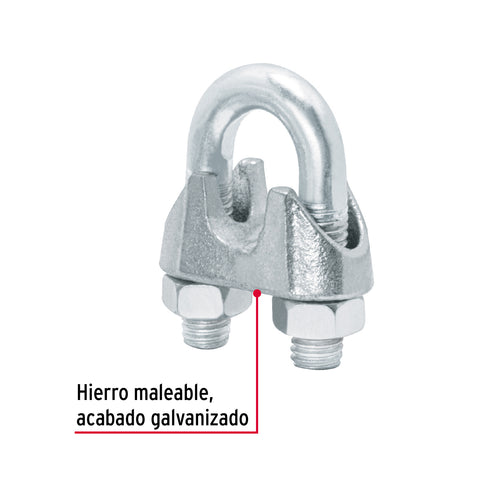 Blíster c/1 nudo (perro) de hierro p/cable de 1/2', FIERO | NUDO-1/2 | 44087