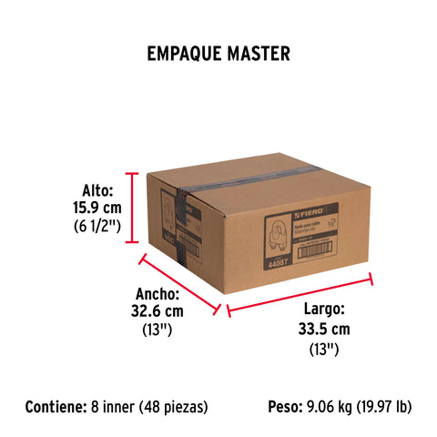 Blíster c/1 nudo (perro) de hierro p/cable de 1/2', FIERO | NUDO-1/2 | 44087