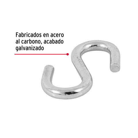 Gancho 'S' de 1/4' de acero para cable, FIERO | GANS-1/4 | 44092