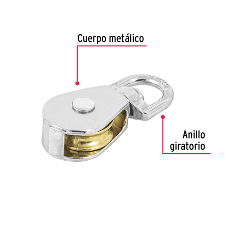 Garrucha metálica para noria de 3/4', FIERO | GANO-3/4 | 44113