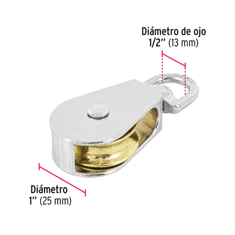 Garrucha metálica para noria de 1', FIERO | GANO-1 | 44114