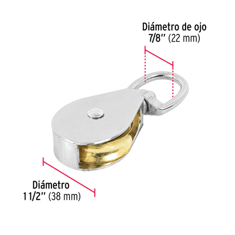 Garrucha metálica para noria de 1-1/2', FIERO | GANO-1-1/2 | 44115