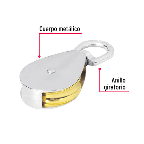 Garrucha metálica para noria de 2', FIERO | GANO-2 | 44116