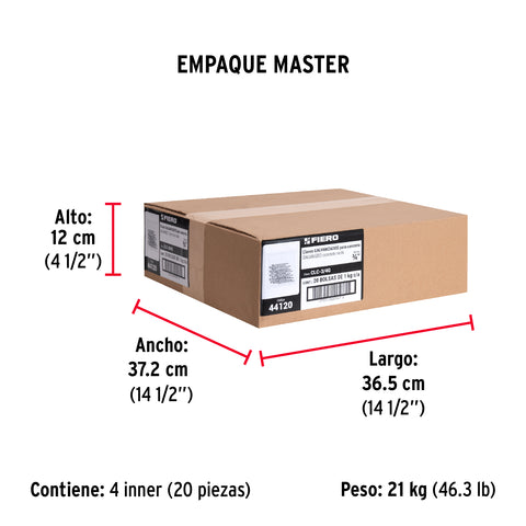 Bolsa con 1 kg de clavos para concreto galvanizados 3/4' | CLC-3/4G | 44120