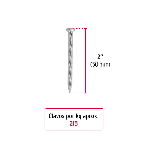 Bolsa con 1 kg de clavos para concreto galvanizados 2' | CLC-2G | 44123