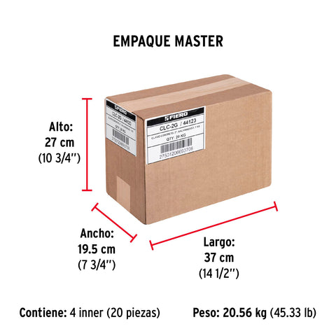 Bolsa con 1 kg de clavos para concreto galvanizados 2' | CLC-2G | 44123