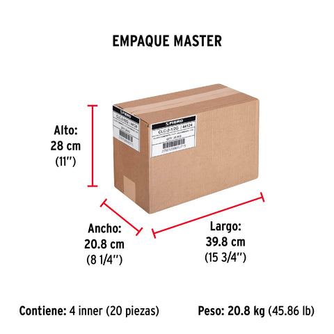 Bolsa con 1 kg de clavos para concreto galvanizados 2-1/2' | CLC-2-1/2G | 44124