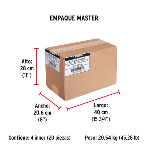 Bolsa con 1 kg de clavos para concreto galvanizados 3' | CLC-3G | 44125