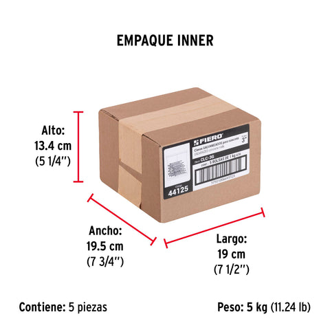 Bolsa con 1 kg de clavos para concreto galvanizados 3' | CLC-3G | 44125