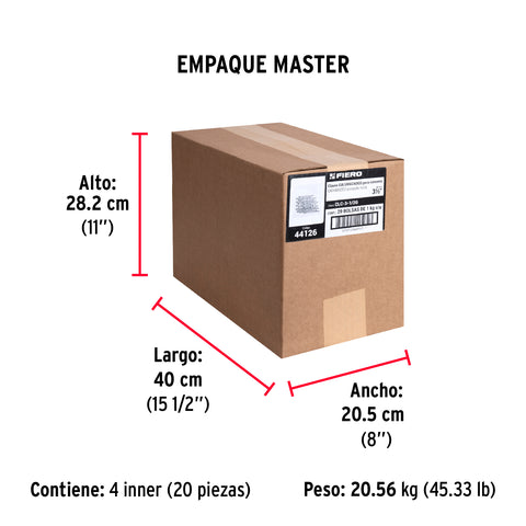 Bolsa con 1 kg de clavos para concreto galvanizados 3-1/2' | CLC-3-1/2G | 44126