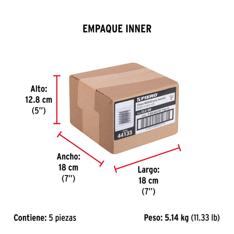 Bolsa con 1 kg de clavos para concreto negros 2', FIERO | CLC-2N | 44133