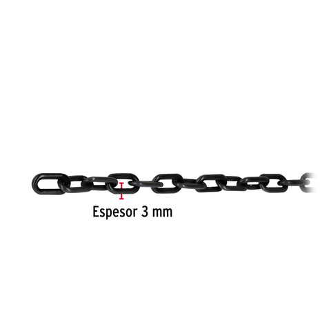 Metro de cadena de 3 mm de plástico negra, carrete de 50 m | CAPL-3N | 44160