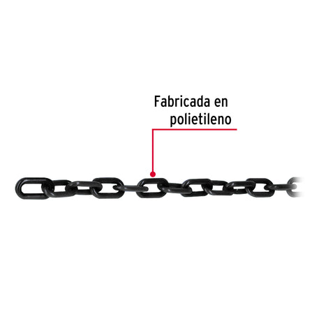Metro de cadena de 3 mm de plástico negra, carrete de 50 m | CAPL-3N | 44160