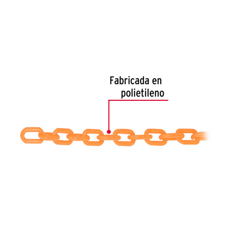 Metro de cadena de 3 mm de plástico naranja, carrete de 50 m | CAPL-3A | 44165