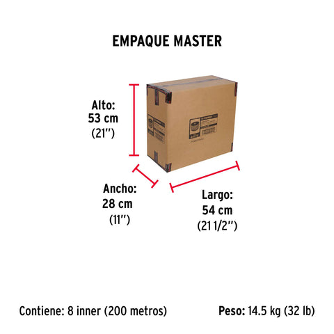 Metro de cadena de 5 mm de plástico negra, carrete de 25 m | CAPL-5N | 44170
