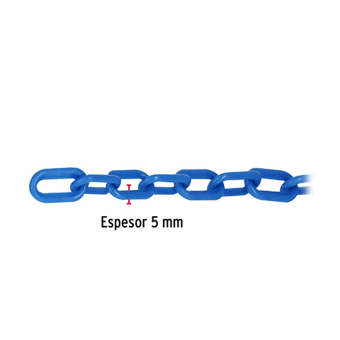 Metro de cadena de 5 mm de plástico azul, carrete de 25 m | CAPL-5Z | 44173