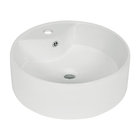 Lavabo de porcelana de sobreponer redondo, blanco, FOSET | MUBA-11B | 44178