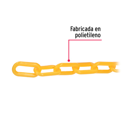 Metro de cadena de 8 mm de plástico amarilla, carrete de 25m | CAPL-8M | 44182
