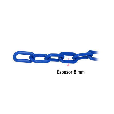 Metro de cadena de 8 mm de plástico azul, carrete de 25 m | CAPL-8Z | 44183