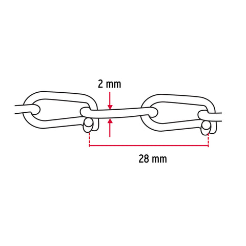 Metro de cadena tipo Víctor de 2.0 mm en carrete de 30 m | CADE-20 | 44190