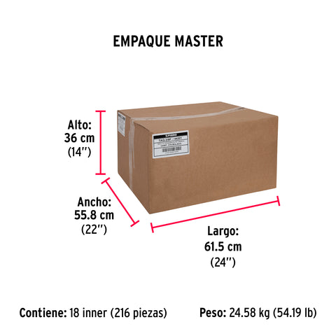 Bolsa con 50 taquetes de plástico 3/8', FIERO | TAQ-3/8P | 44201