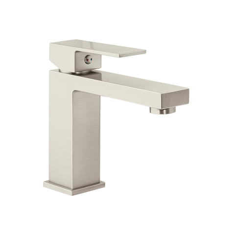 Monomando corto para lavabo, satín, FOSET KUBO | KUM-45N | 44202