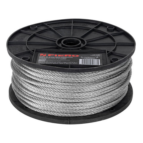Metro de cable rígido 3/16' de acero 7x7 hilos, 75 m, FIERO | CAB-3/16R | 44206