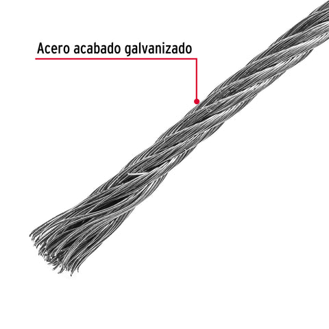 Metro de cable flexible 3/32' de acero 7x19 hilos, 75 m | CAB-3/32F | 44214