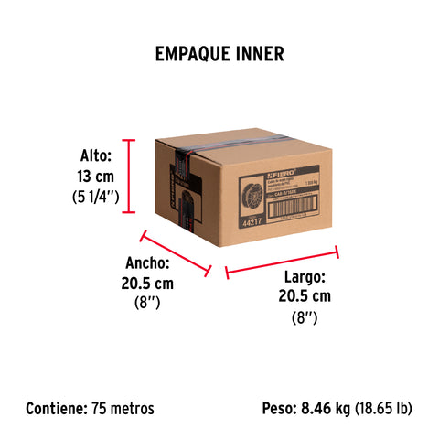 Metro de cable rígido 3/16' acero 7x7 recubierto PVC, 75 m | CAB-3/16RX | 44217