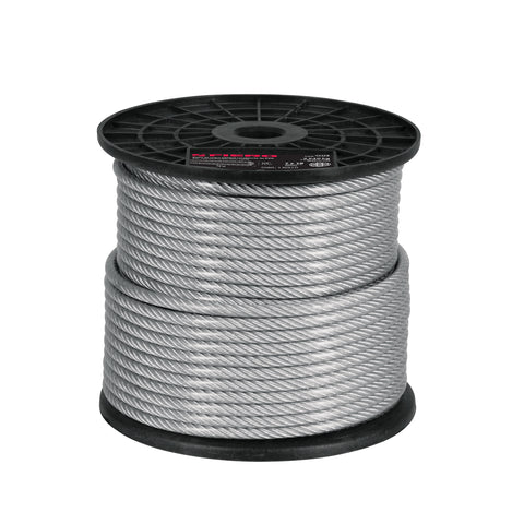 Metro cable flexible 3/16' acero 7x19 recubierto PVC, 75 m | CAB-3/16FX | 44223