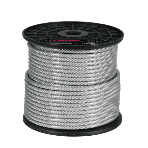 Metro cable flexible 1/4' acero 7x19 recubierto PVC, 75 m | CAB-1/4FX | 44224