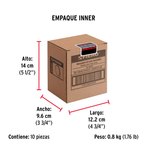 Bolsa c/10 abrazaderas mini sin fin reforzadas #4, 3/8-5/8' | AB-04 | 44230