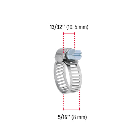 Bolsa c/10 abrazaderas mini, sin fin reforzadas #6, 1/2-3/4' | AB-06 | 44231