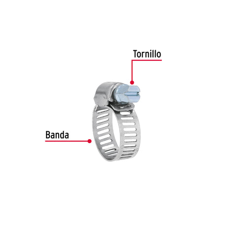 Bolsa c/10 abrazaderas mini, sin fin reforzadas #6, 1/2-3/4' | AB-06 | 44231