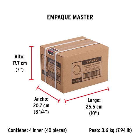 Bolsa c/10 abrazaderas mini, sin fin reforzadas #6, 1/2-3/4' | AB-06 | 44231