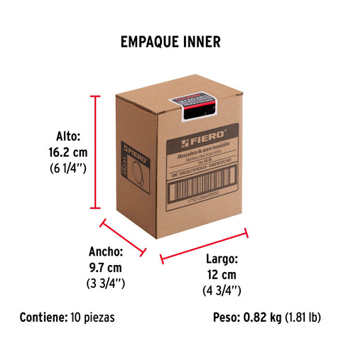 Bolsa c/10 abrazaderas mini, sin fin reforzadas #6, 1/2-3/4' | AB-06 | 44231