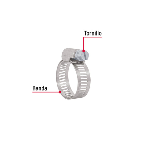 Bolsa c/10 abrazaderas sin fin reforzadas # 12, 5/8 - 1-1/4' | AB-12 | 44236