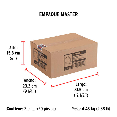Bolsa c/10 abrazaderas sin fin reforzadas # 12, 5/8 - 1-1/4' | AB-12 | 44236