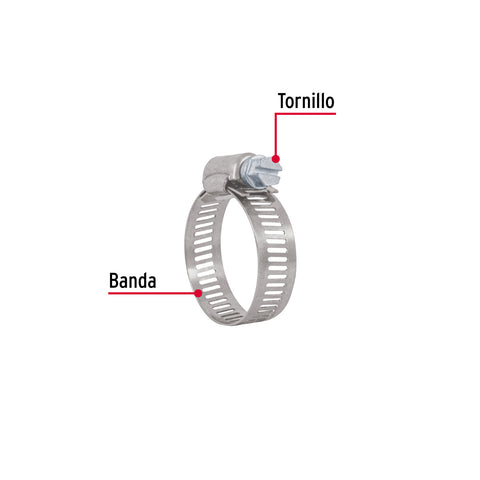 Bolsa c/10 abrazaderas sin fin reforzadas # 16, 3/4 - 1-1/2' | AB-16 | 44237