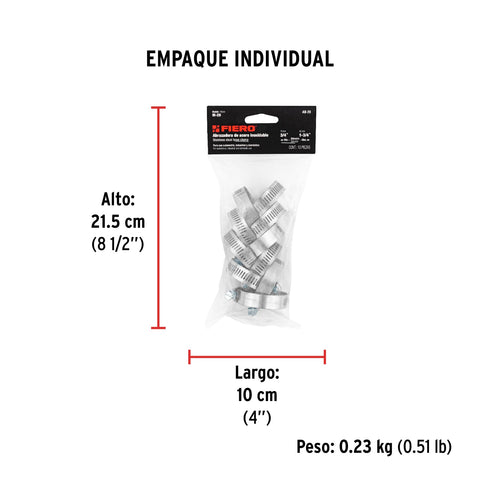 Bolsa c/10 abrazaderas sin fin reforzadas # 20, 3/4 - 1-3/4' | AB-20 | 44238