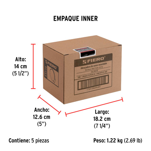 Bolsa c/10 abrazaderas sin fin reforzadas # 20, 3/4 - 1-3/4' | AB-20 | 44238