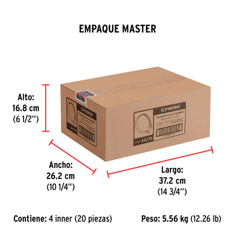 Bolsa c/10 abrazaderas sin fin reforzadas # 24, 1-1/4 - 2' | AB-24 | 44239
